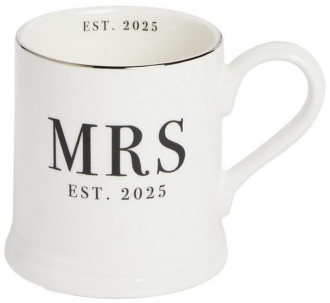 Next Becher Hochzeitstasse, Est in 2025, Mrs, Steingut Bild 1