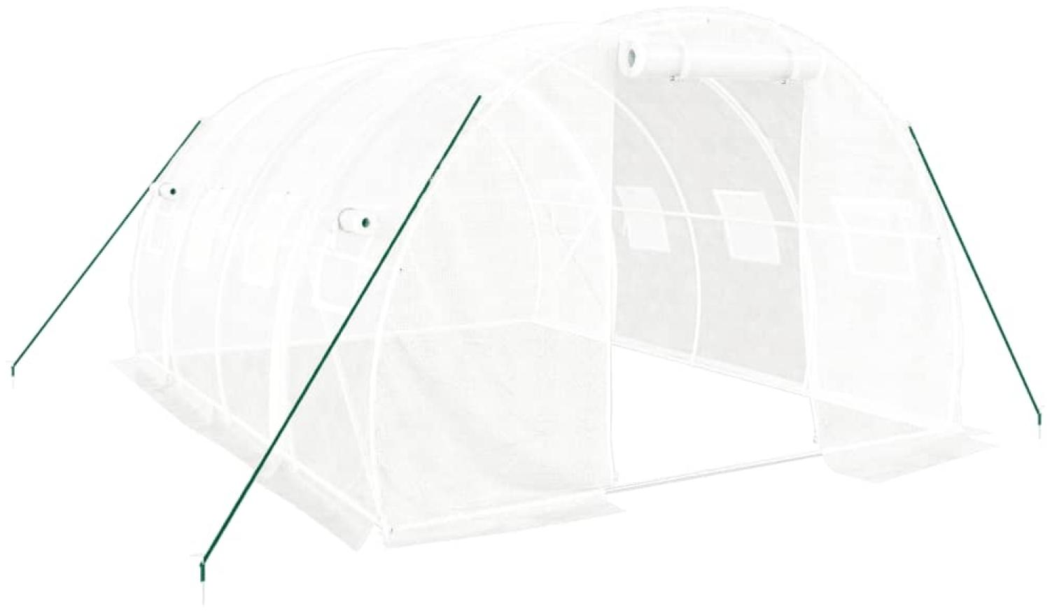 vidaXL Gewächshaus mit Stahlrahmen Weiß 12 m² 4x3x2 m 3188050 Bild 1
