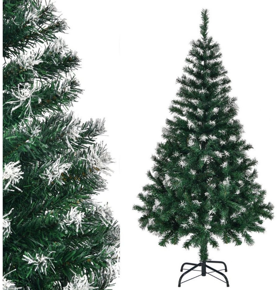 FCH Künstlicher Weihnachtsbaum, Tannen, 120cm Christbaum mit 300 Spitzen PVC mit Deko Schnee Bild 1