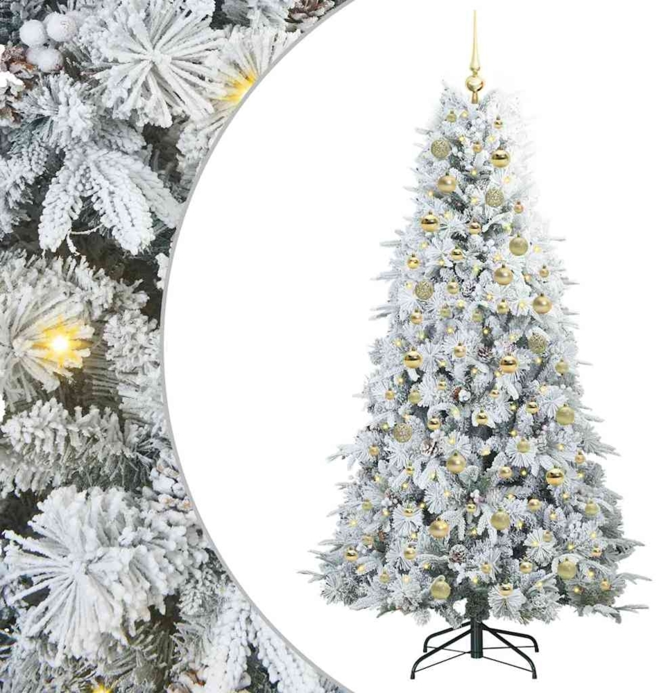 vidaXL Künstlicher klappbarer Weihnachtsbaum Weiß 180 cm PE und PVC 3397488 Bild 1