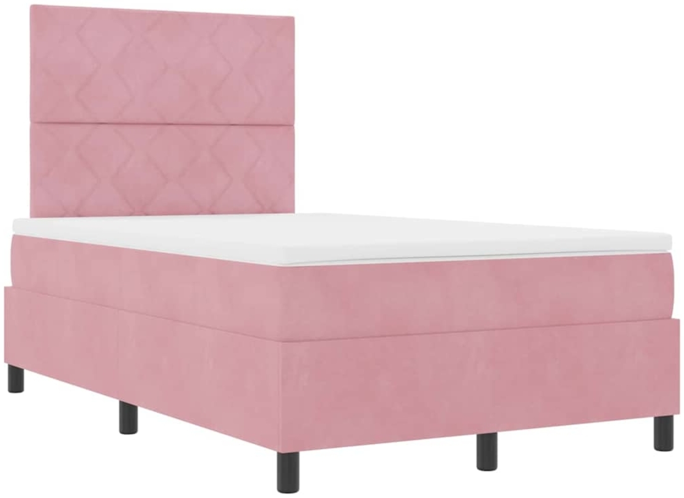 vidaXL LED Boxspringbett mit Matratze Rosa 120 x 190 cm Stoff 3343369 Bild 1