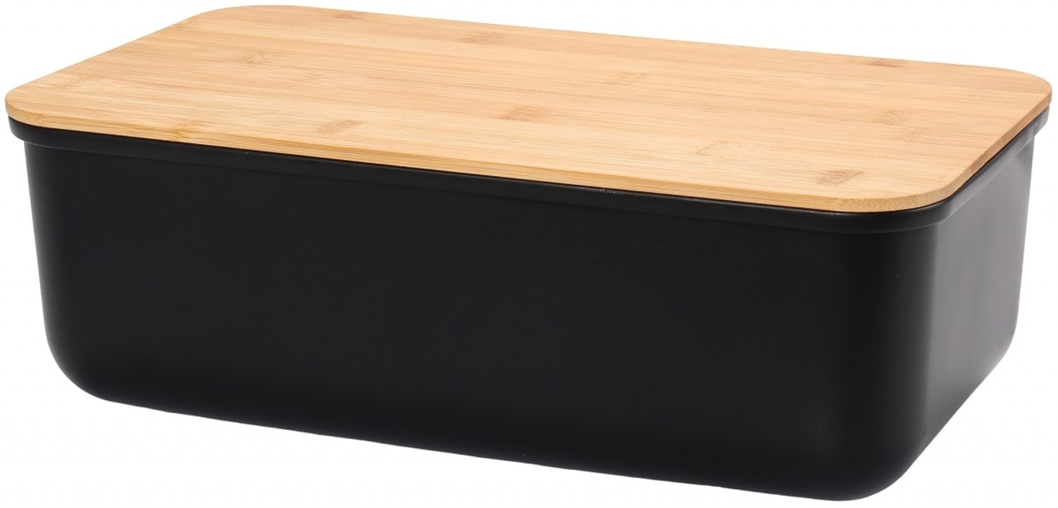 Brotkasten Brottopf Brotbox Brotbehälter mit Holzdeckel Cheffinger CF5020 Bild 1