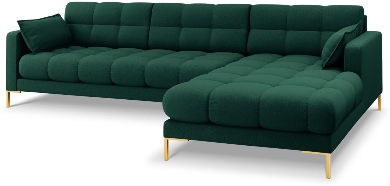 Micadoni 5-Sitzer Ecke rechts Sofa Mamaia | Bezug Green | Beinfarbe Gold Metal Bild 1