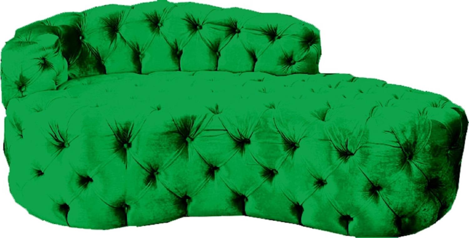 Casa Padrino Luxus Chesterfield Samt Chaiselongue Grün Bild 1