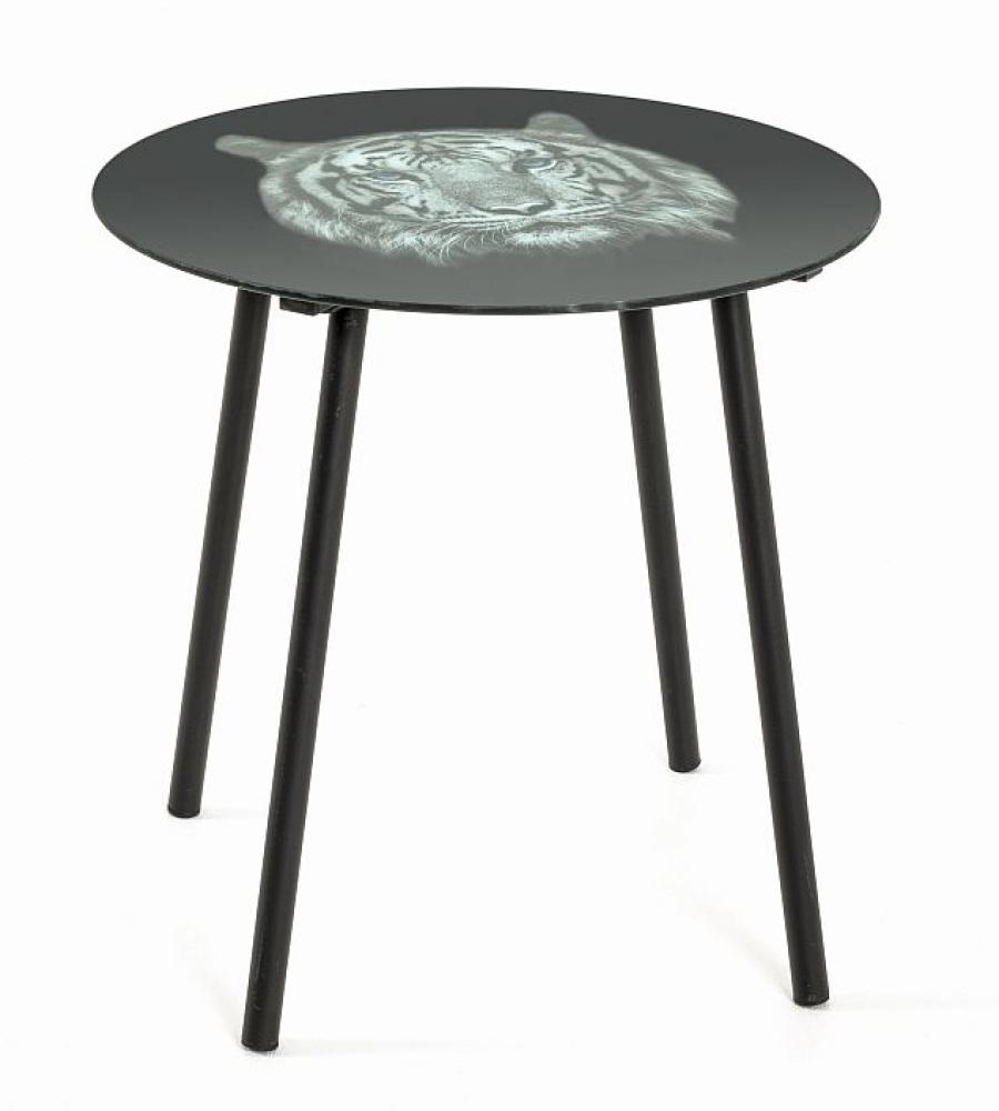 Beistelltisch Couchtisch Glastisch mit Motivdruck Tiger Bild 1