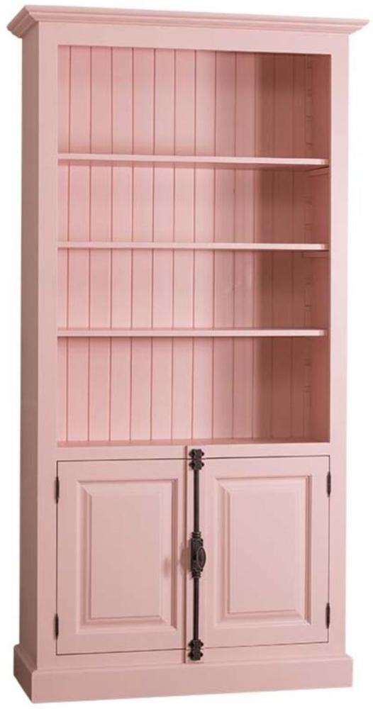 Casa Padrino Landhausstil Bücherschrank Rosa 109 x 40 x H. 210 cm - Landhausstil Wohnzimmerschrank Bild 1