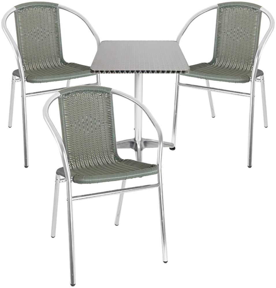 Bistrogarnitur 4-teilig Aluminium - Rattan / Anthrazit Bild 1