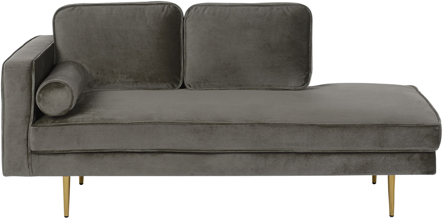 Chaiselongue Samtstoff taupe linksseitig MIRAMAS Bild 1