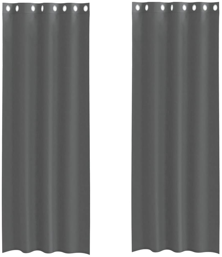 vidaXL Voile Vorhänge mit Ösen 2 Stk. Dunkelgrau 140x260 cm 4102081 Bild 1