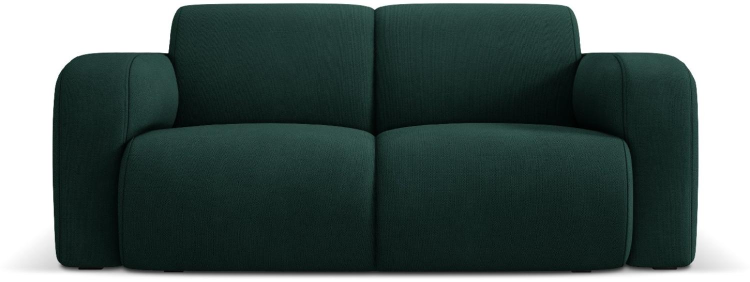 Micadoni Boucle Sofa Molino 2-Sitzer Strukturierter Stoff Flaschengrün Bild 1