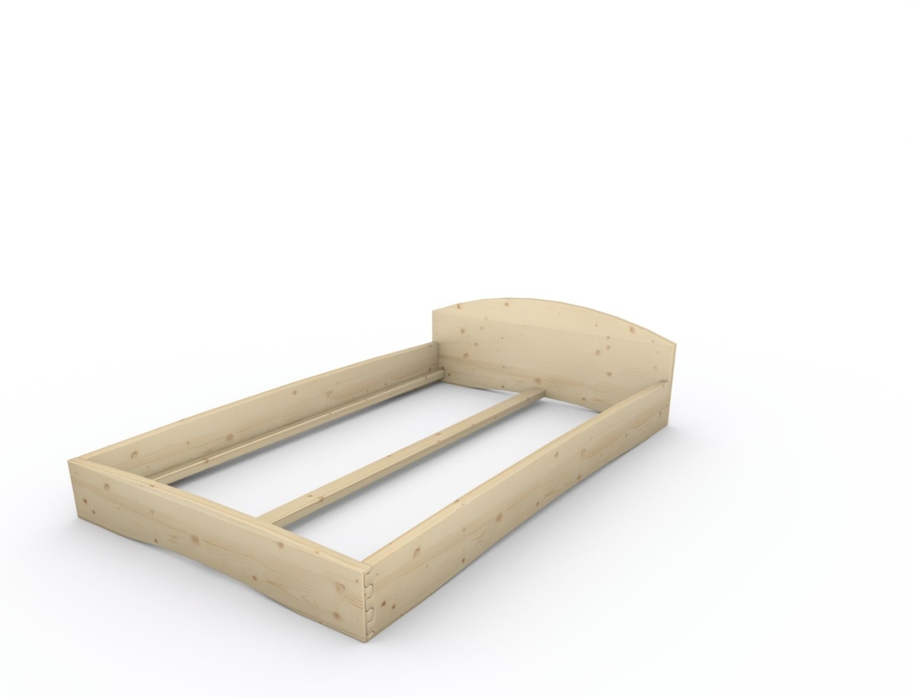 Holzbett (Fichte) "Rosi" 120 x 200 cm 20 cm mit Kopfteil Massivholzbett Bett Bild 1
