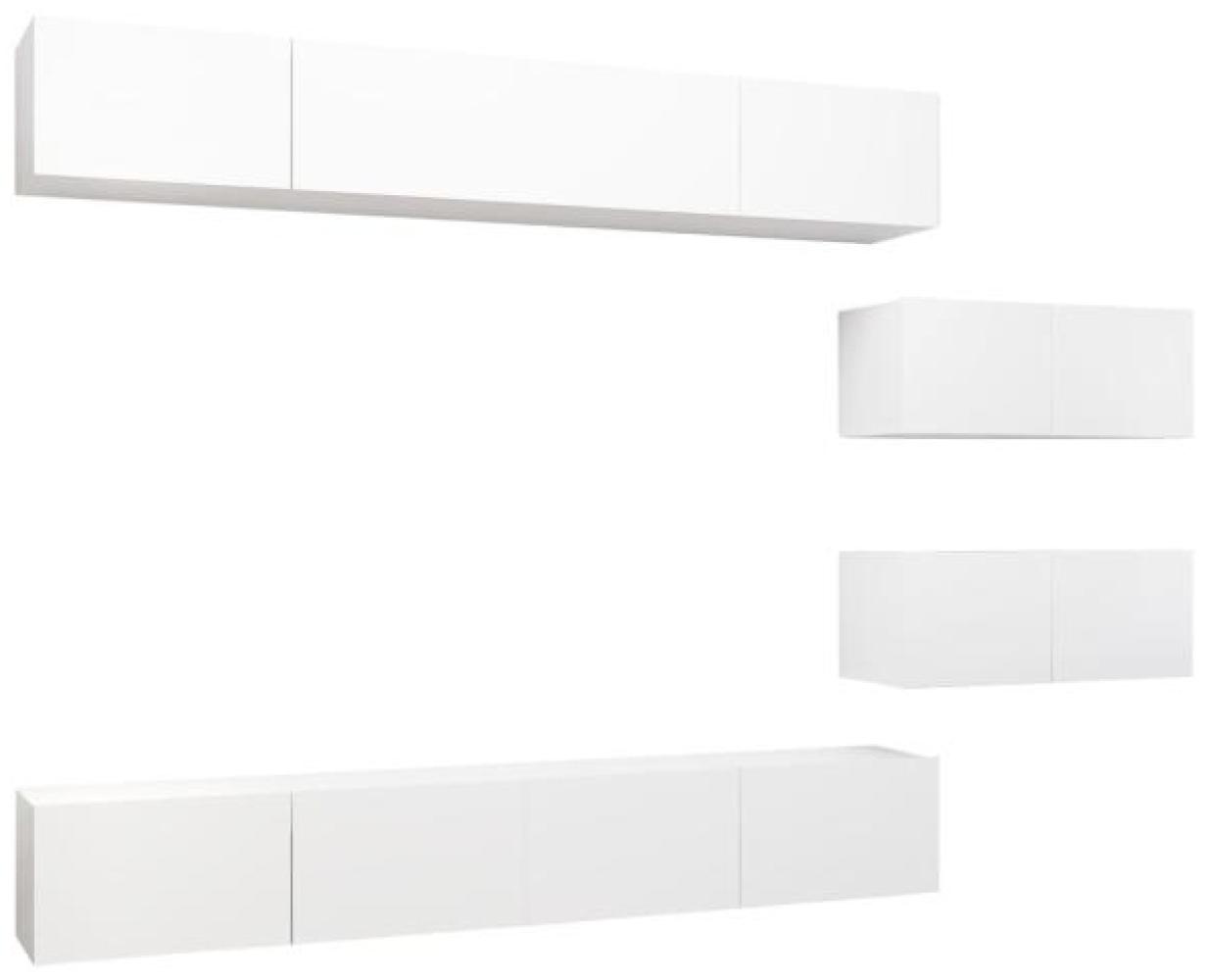 vidaXL 6-tlg. TV-Schrank-Set Weiß Spanplatte [3078728] Bild 1