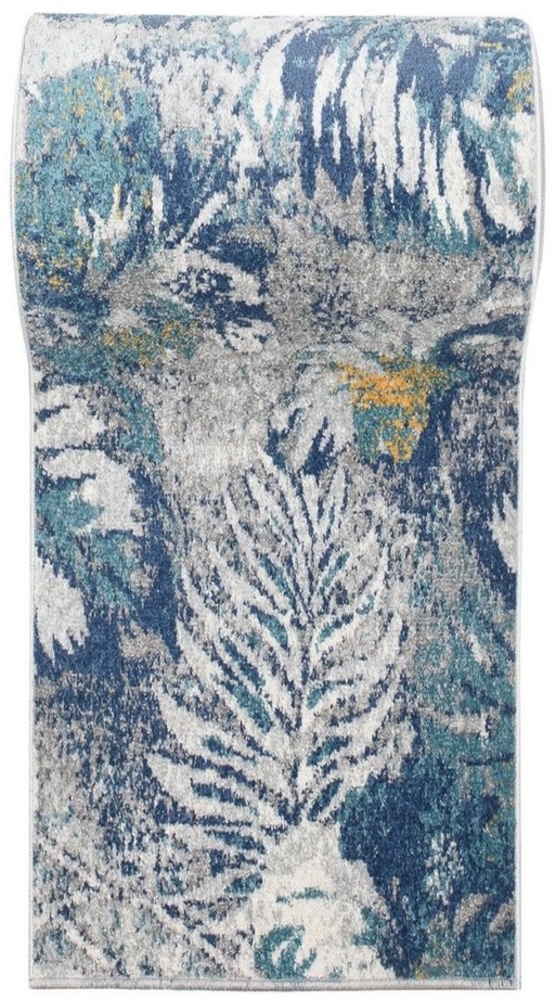 Mazovia Läufer Läufer Flurläufer Modern Floral Muster Teppichläufer 80 cm Breit, 80 x 100 cm, Kurzflor, Meterware, Höhe 9 mm Bild 1