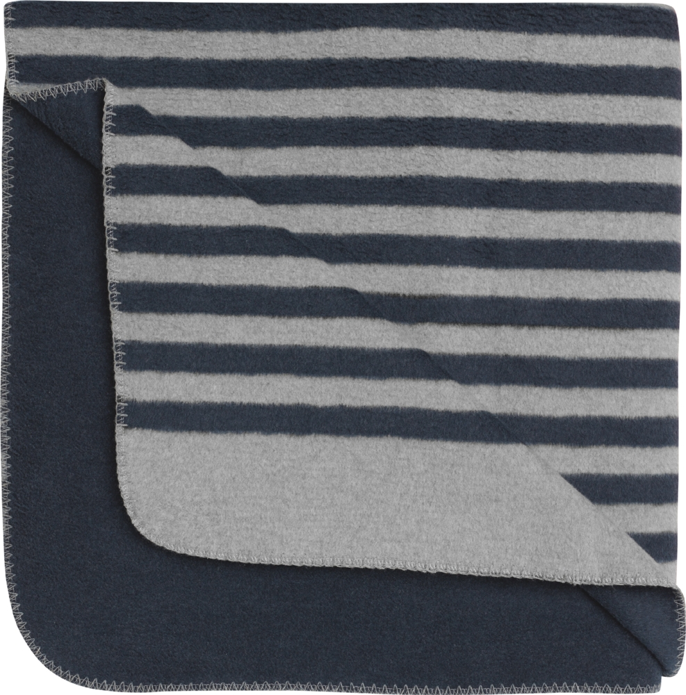 biberna 0837476 Melange Wohndecke 1x 150x200 cm STREIFEN, marine, 1x 150x200 cm Bild 1