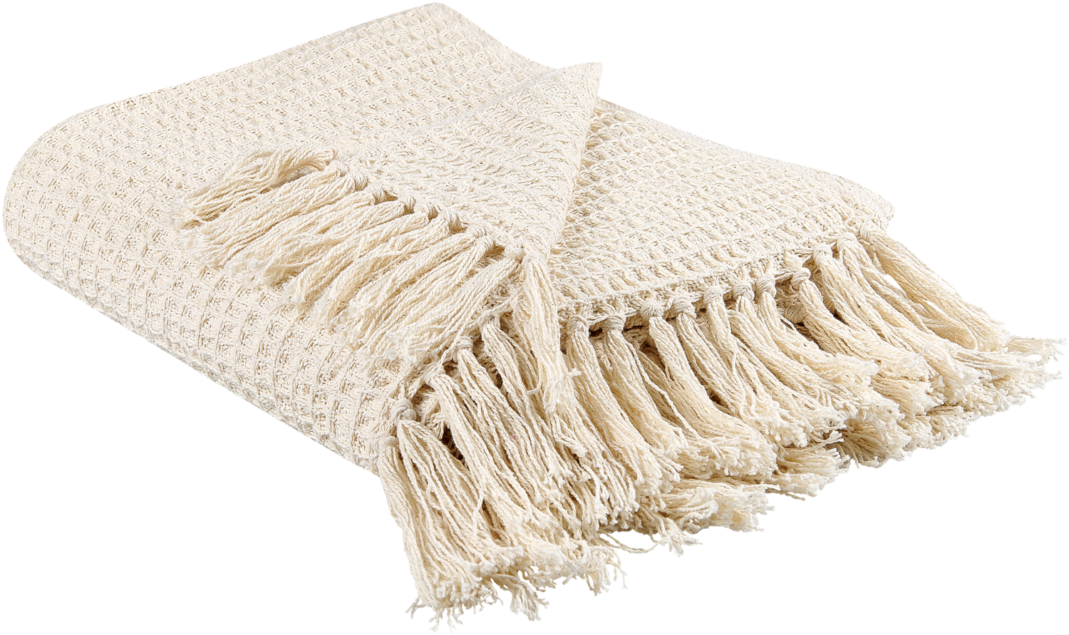 Beliani ‘MALU‘ Kuscheldecke, Baumwolle helles Beige, 125 x 150 cm Bild 1