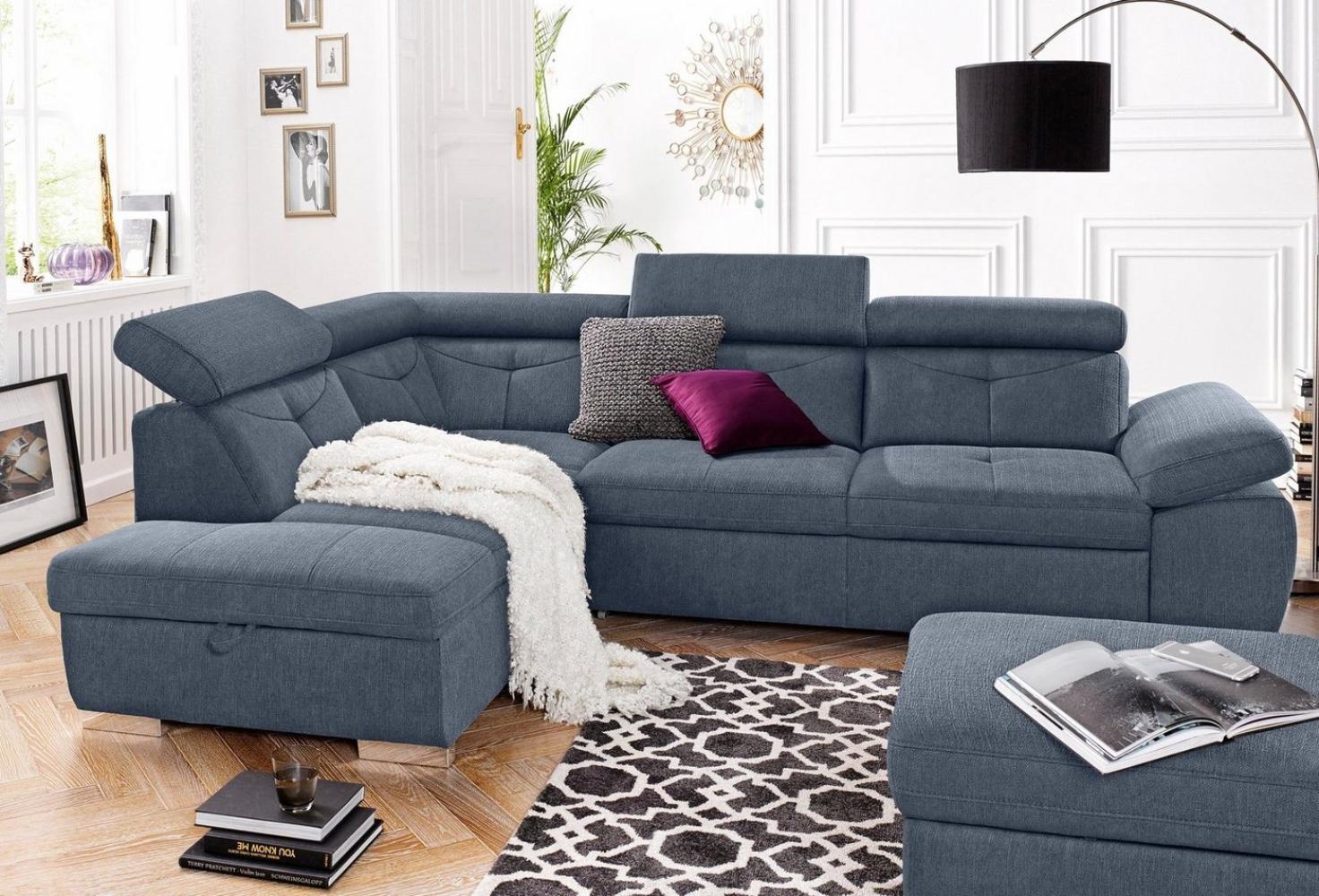 exxpo - sofa fashion Ecksofa Spring, super bequem und komfortabel mit Armteil- und Kopfteilfunktion, wahlweise mit Bettfunktion und Bettkasten, L-Form Bild 1