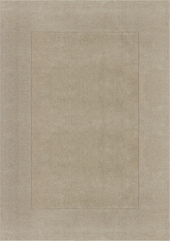 Kadima Design Handgewebter Wollteppich mit feinen Randdetails, "Mole". Farbe: Beige, 120x170 cm Bild 1