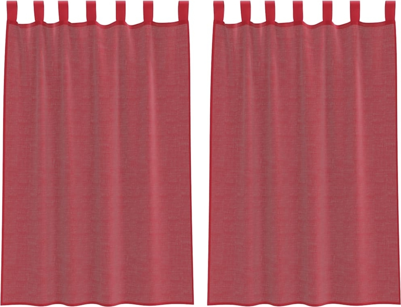vidaXL Voile Vorhänge mit Stangentaschen 2 Stk. Weinrot 4102247 Bild 1
