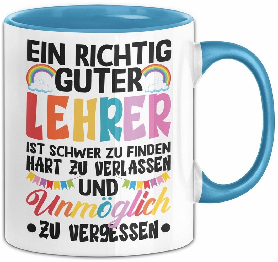 Trendation Tasse Lehrer Abschiedsgeschenk Tasse Bester Lehrer Abschied Geschenkidee Ein Bild 1