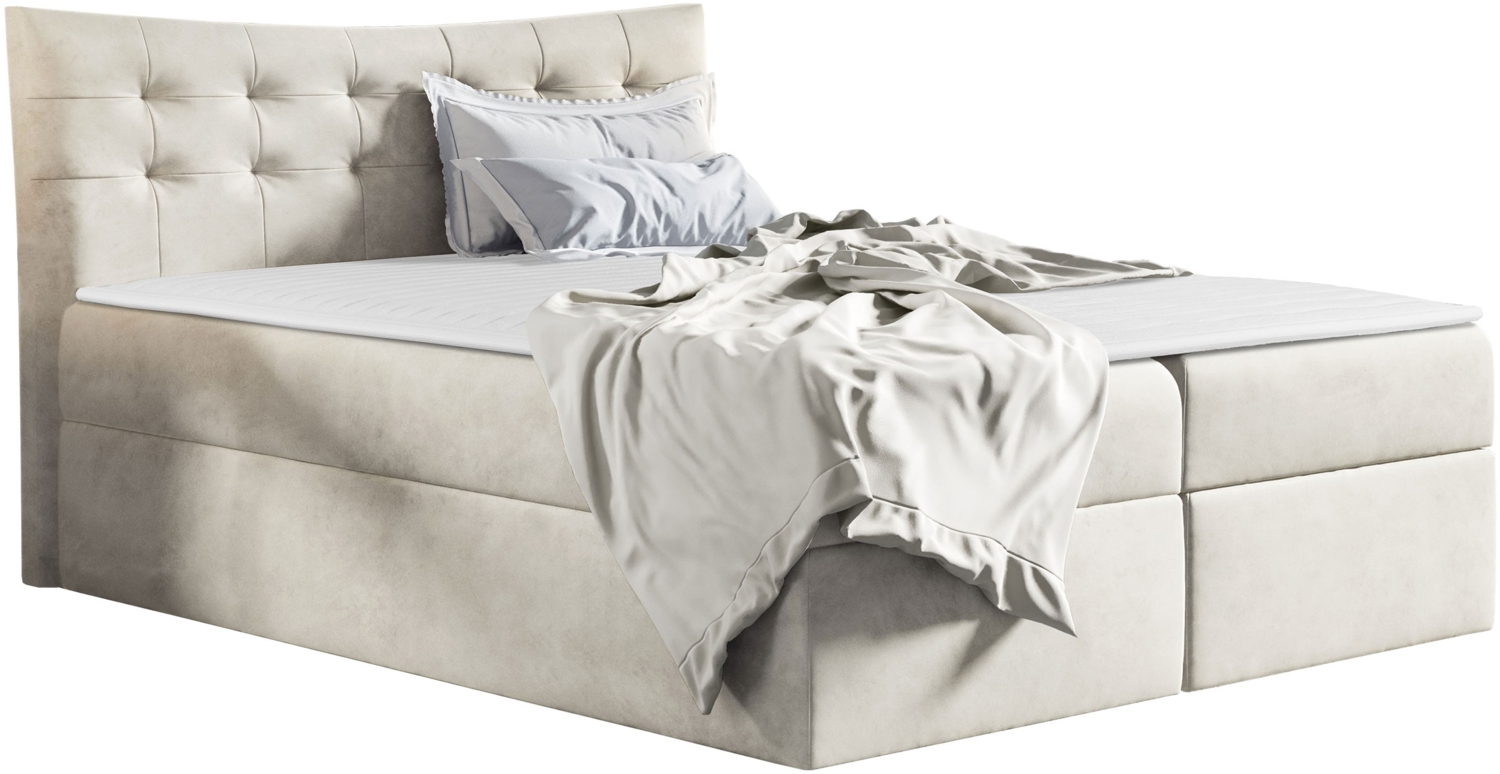 Boxspringbett Rember Ehebett, Beige, 160 x 200 cm Bild 1