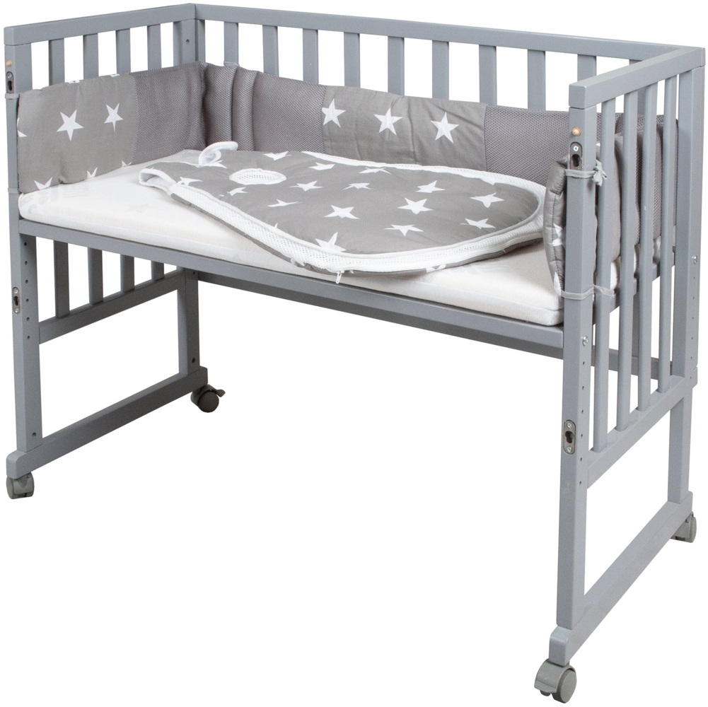 Roba 'Little Stars' 3 in 1 Stubenbett, taupe, inkl. Matratze, Nestchen und Schlafsack, 10-fach höhenverstellbar Bild 1