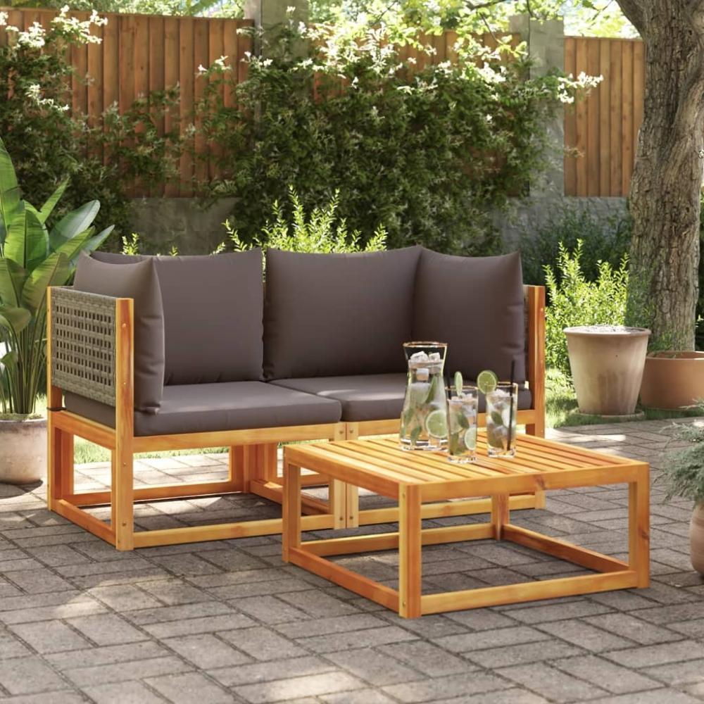 vidaXL Garten-Ecksofas mit Kissen 2 Stk. Massivholz Akazie 3278899 Bild 1