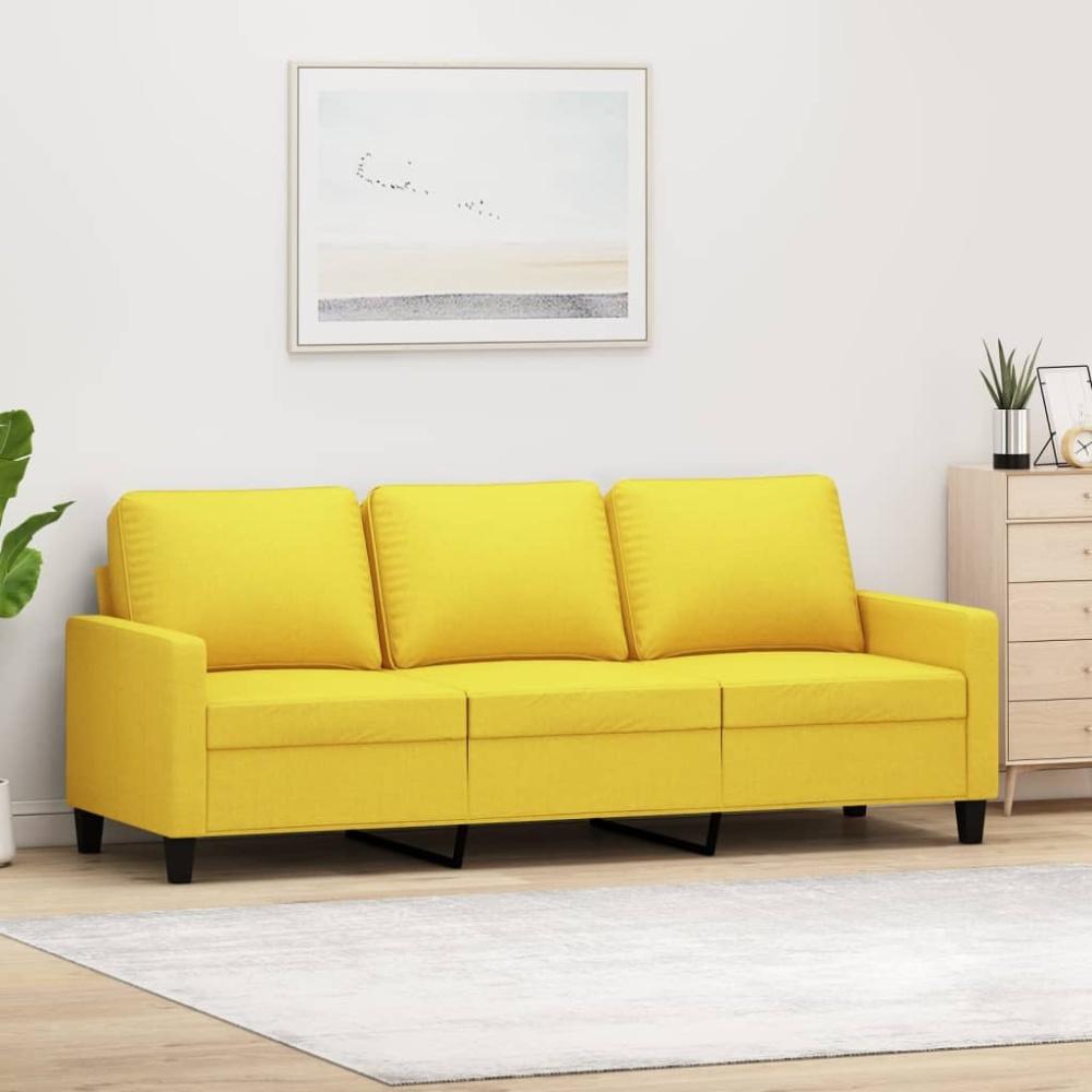 vidaXL 3-Sitzer-Sofa Hellgelb 180 cm Stoff Bild 1