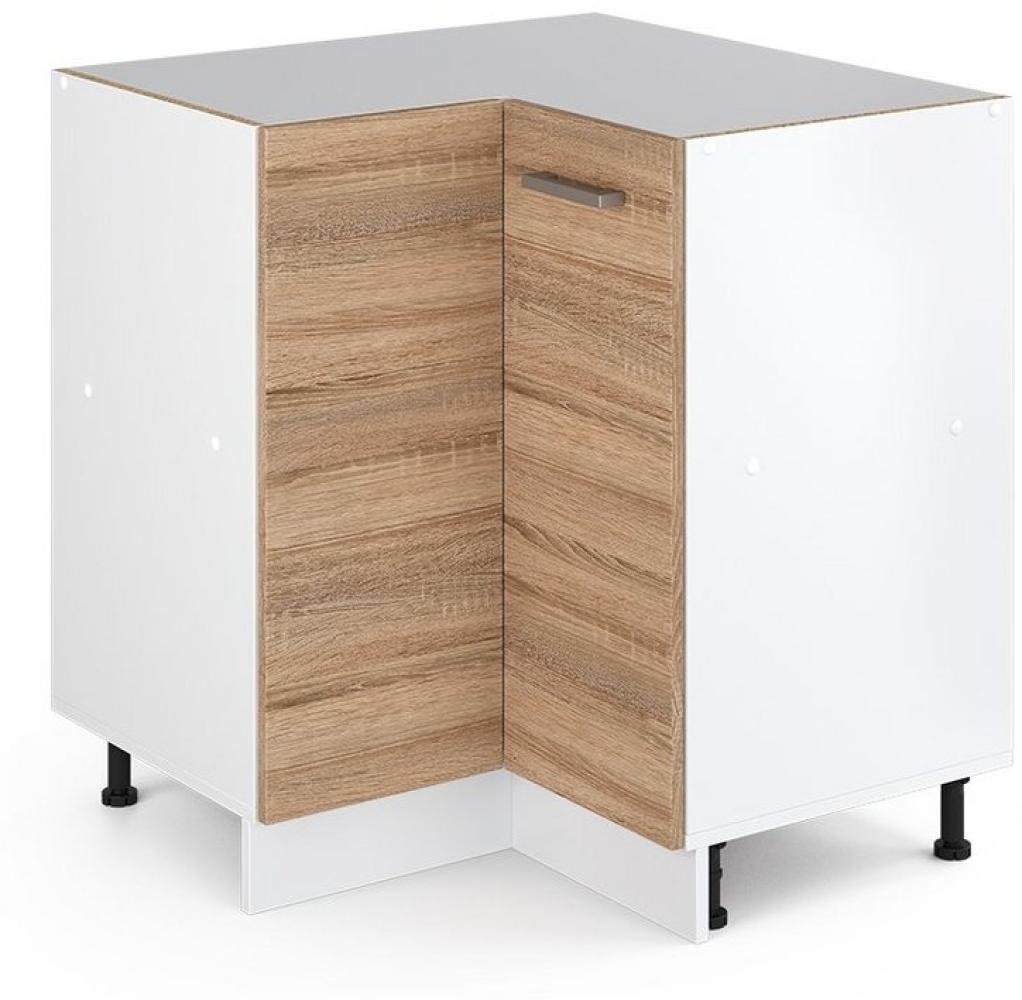 Vicco Küchenschrank R-Line Hängeschrank Unterschrank Küchenzeile Küchenunterschrank Arbeitsplatte, Möbel verfügbar in anthrazit und weiß (Sonoma ohne Arbeitsplatte, Eckunterschrank 87 cm) Bild 1