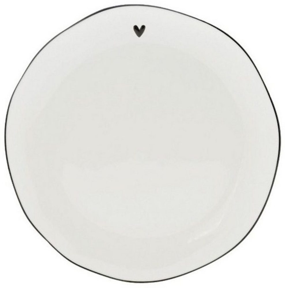 Bastion Collections Kuchenteller Schwarzes Herz, Spülmaschinengeeignet, Weiß, Motiv: schwarzes Herz Bild 1