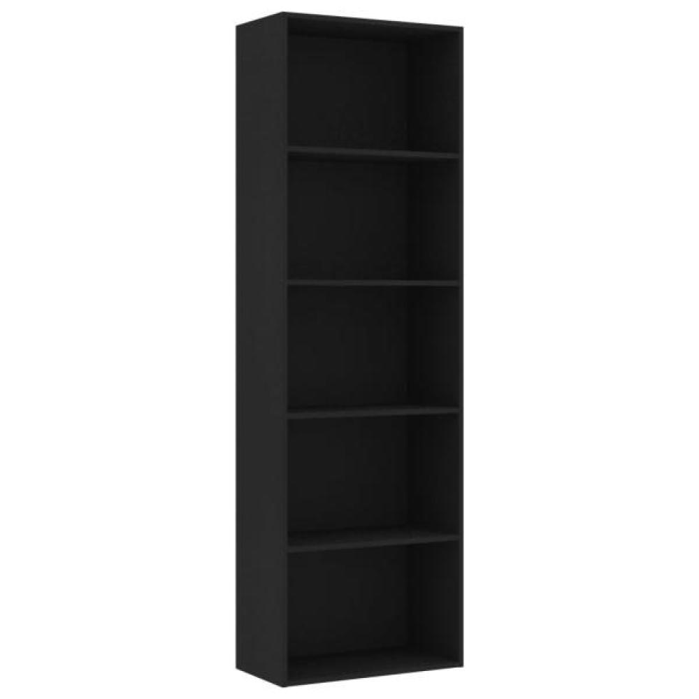 vidaXL Bücherregal 5 Fächer Schwarz 60x30x189 cm Holzwerkstoff 800991 Bild 1