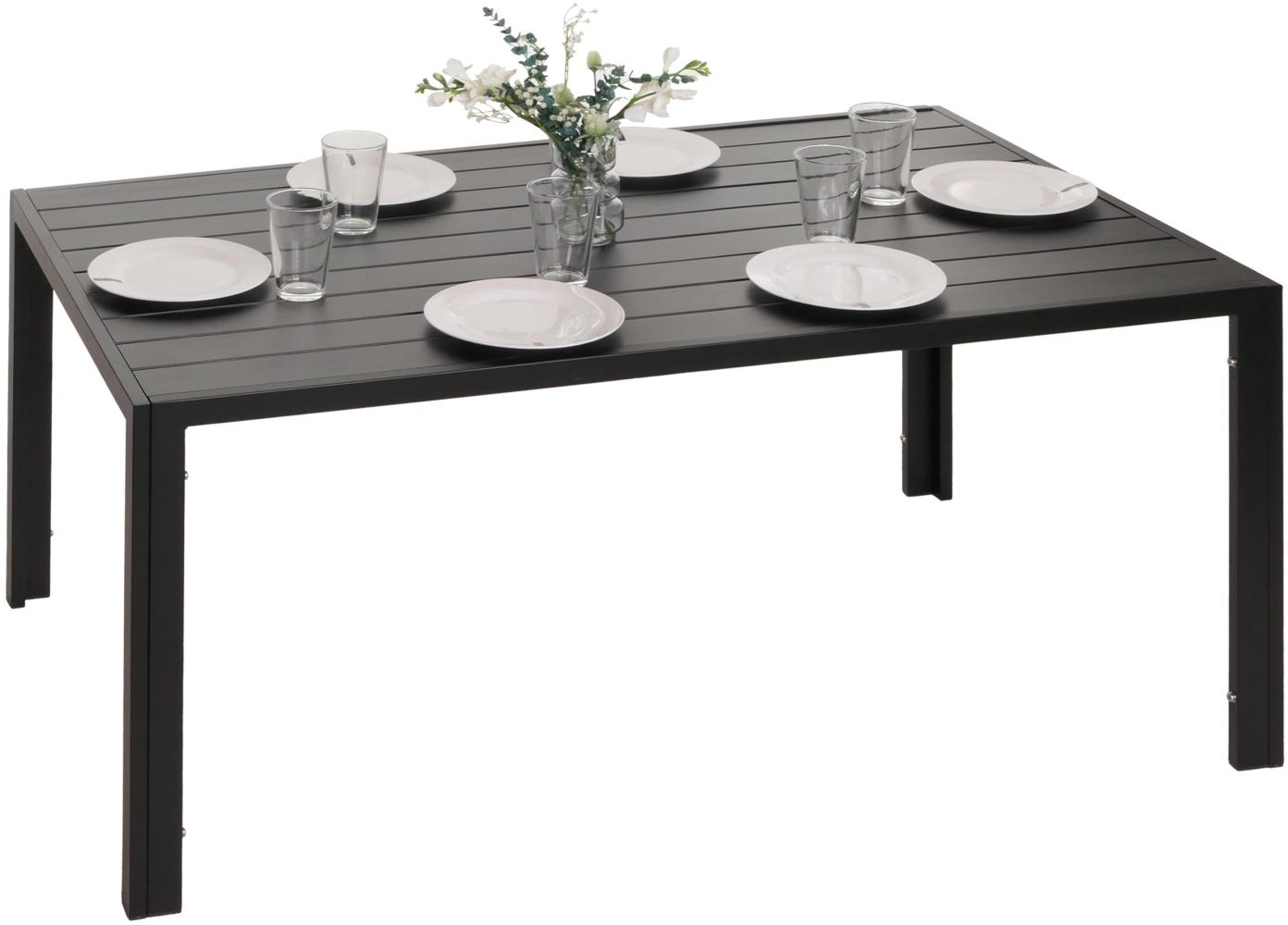 Alu-Esstisch HWC-N40, Tisch Bistrotisch Gartentisch Balkontisch, wetterfest 140x80cm ~ anthrazit Bild 1