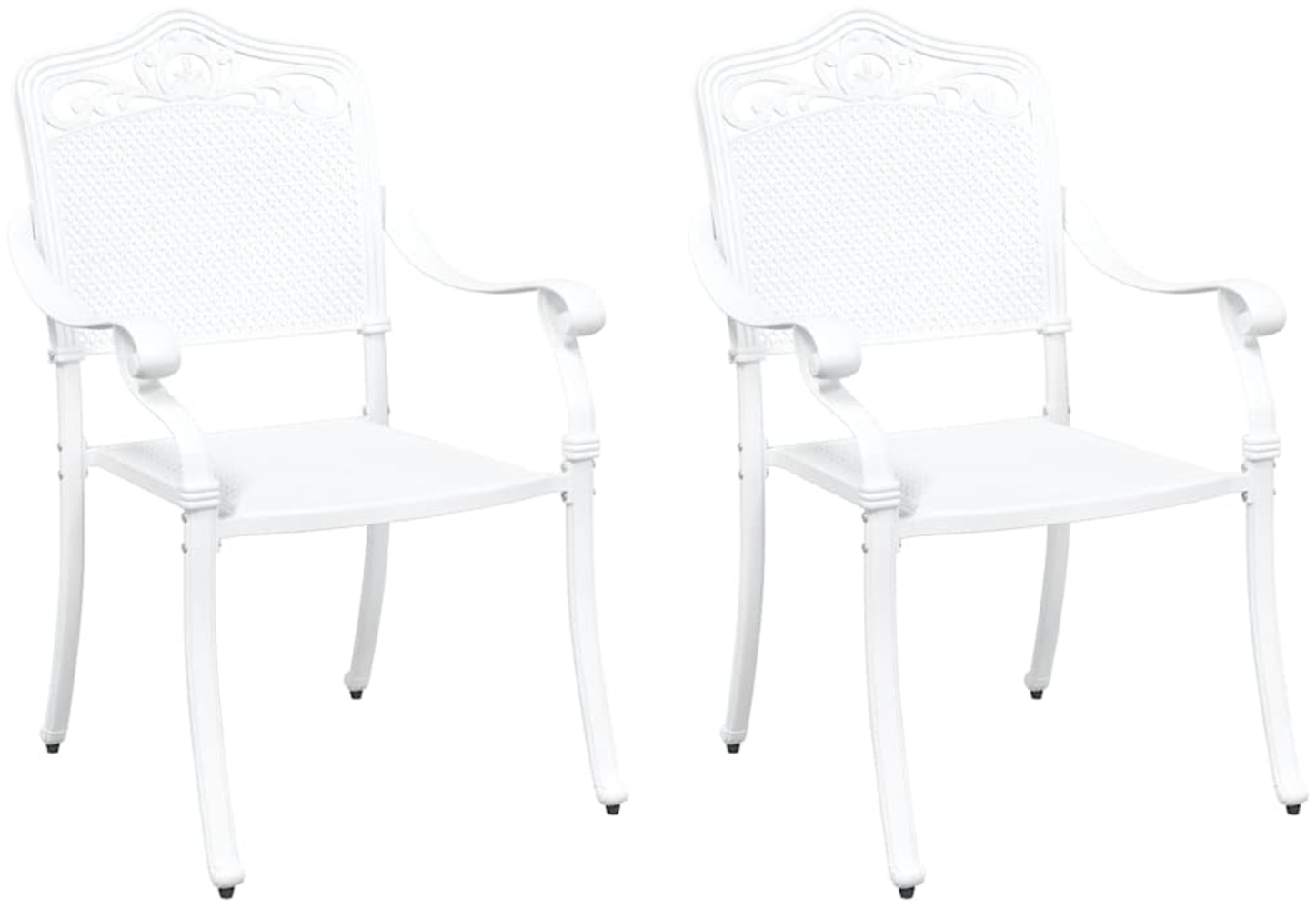 vidaXL Gartenstuhl 2 pcs Weiß 55 x 56,5 x 91cm Aluminium 42002380 Bild 1
