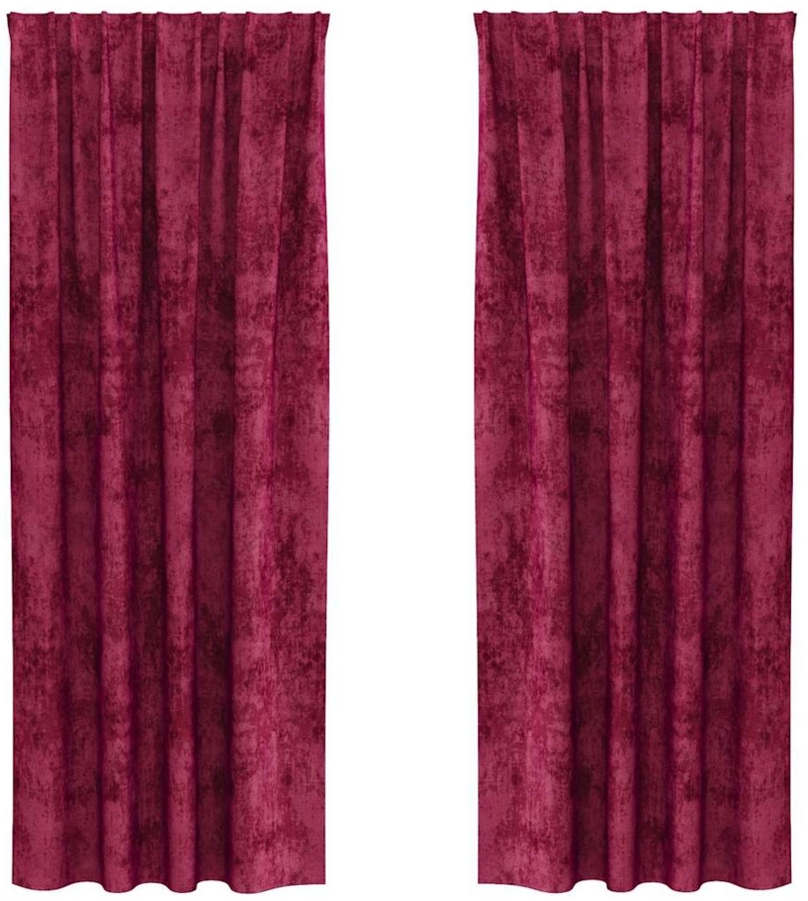 vidaXL Samtvorhänge mit Vorhängen 2 pcs Weinrot 225 x 140 cm Samt 4107680 Bild 1
