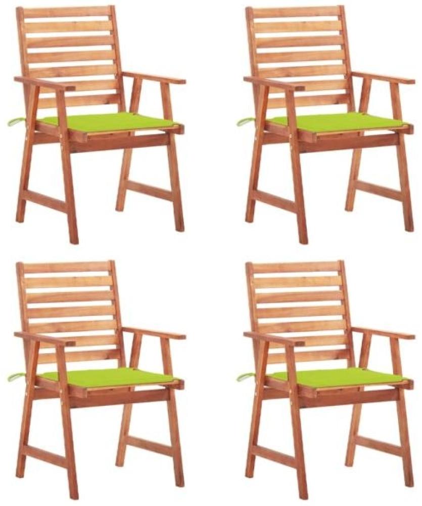 vidaXL Garten-Essstühle 4 Stk. mit Kissen Massivholz Akazie 3078331 Bild 1