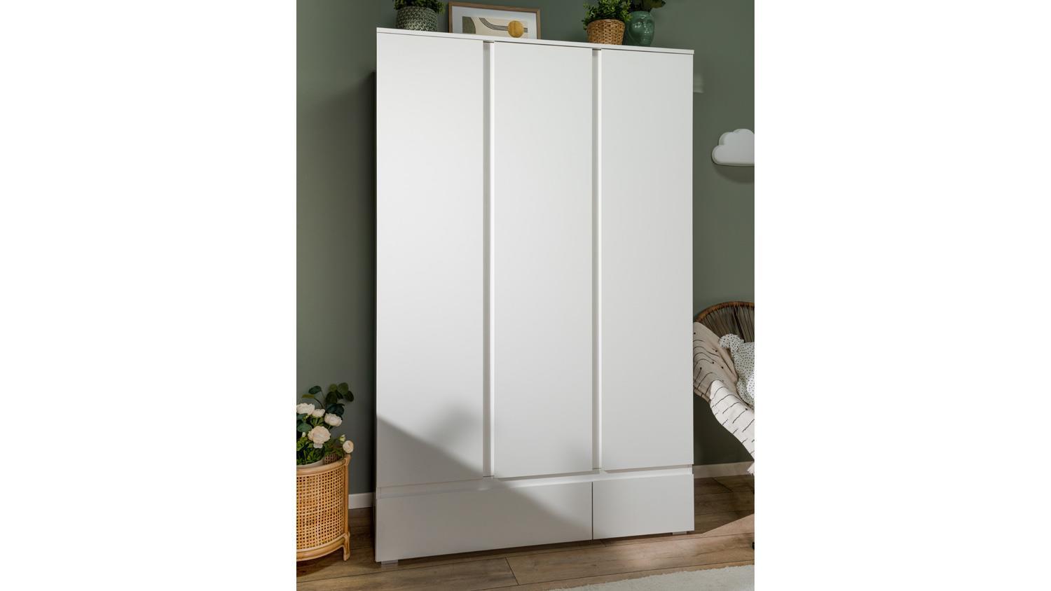 Kleiderschrank BLANC Schrank weiß matt mit Melamin 120 cm Bild 1