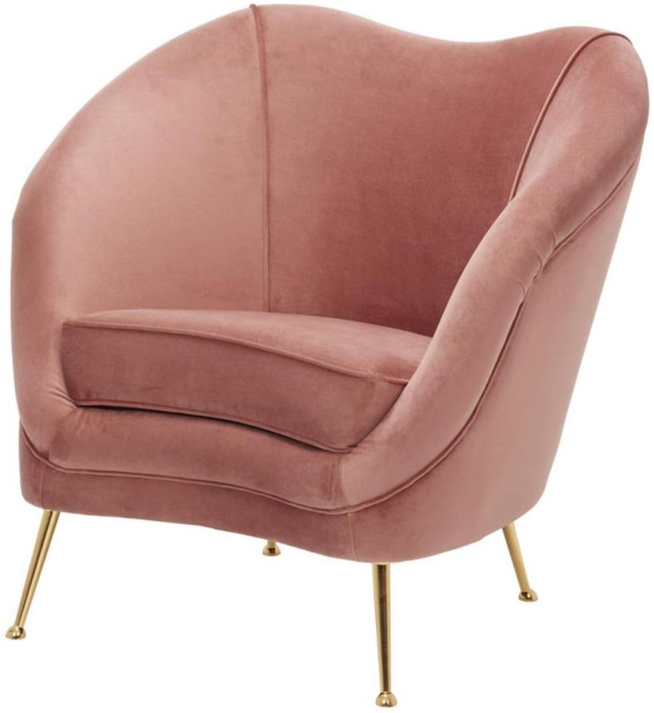 Casa Padrino Luxus Salon Sessel Rosa / Messing 85 x 77 x H. 80 cm - Luxus Kollektion Bild 1