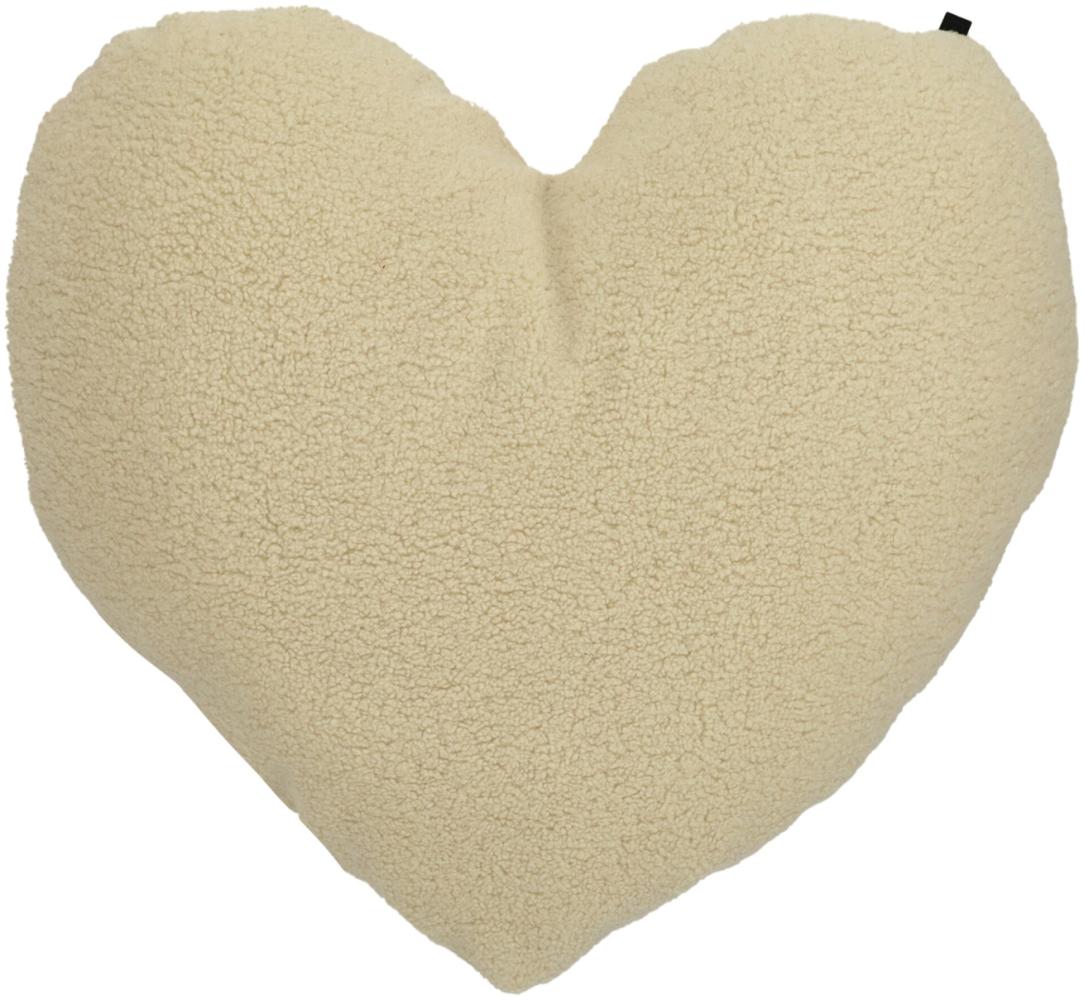 Overseas Heart Shape Teddy Kissen, Off White, 60 x 70 cm Bild 1