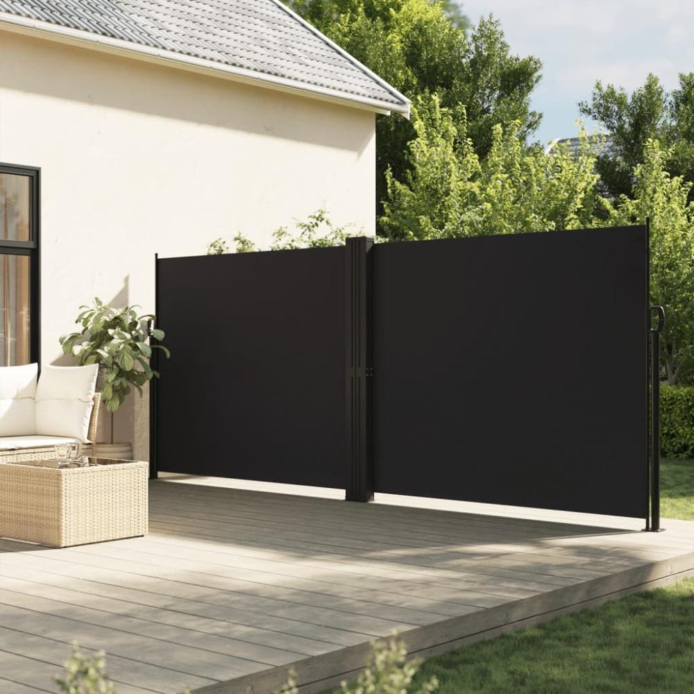 vidaXL Seitenmarkise Ausziehbar Schwarz 180x600 cm 4004639 Bild 1