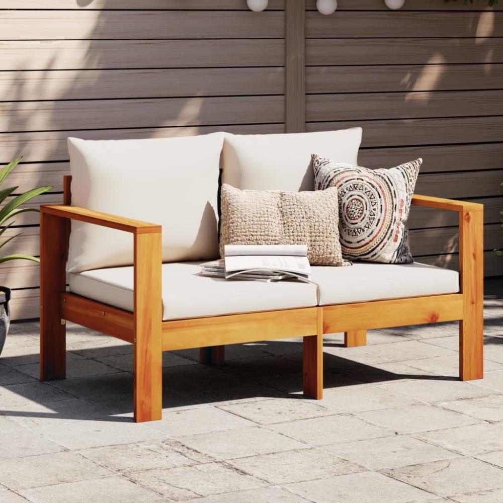 vidaXL Gartensofa mit Kissen 2-Sitzer Massivholz Akazie Bild 1