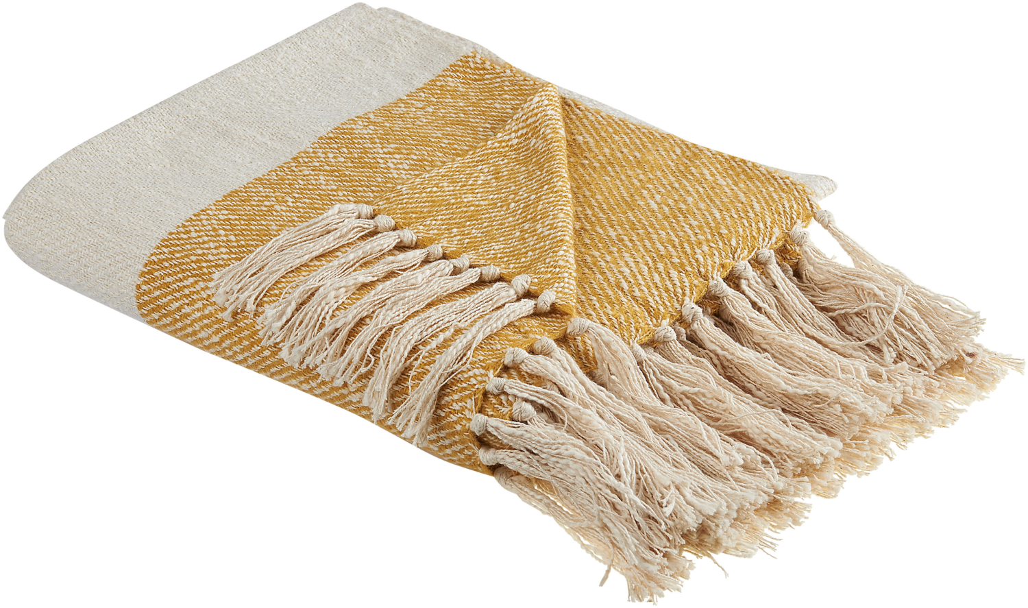 Kuscheldecke SALME Stoff 130 x 170 cm Beige Bild 1