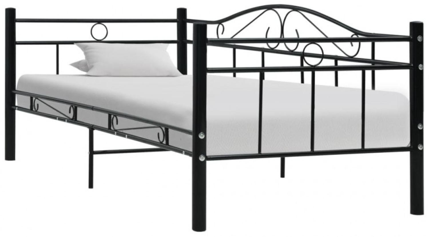 vidaXL Tagesbett-Rahmen Schwarz Metall 90×200 cm [286135] Bild 1