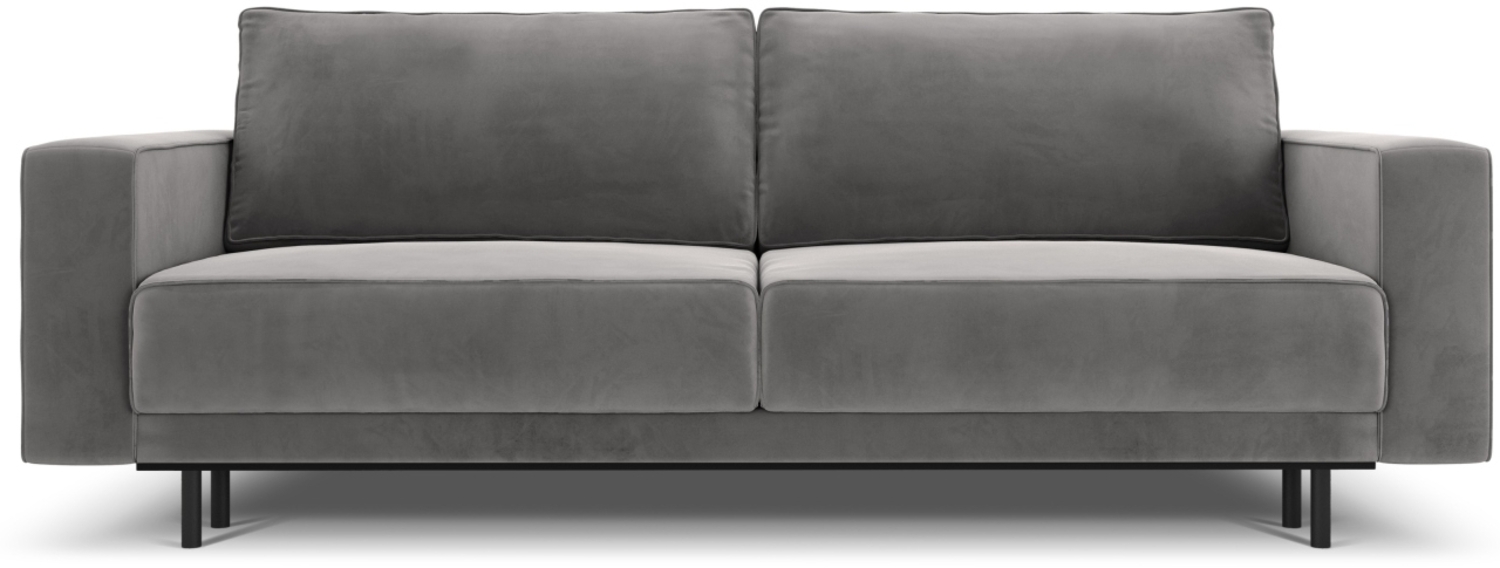 Micadoni Sofa Caro 3-Sitzer Samt Hellgrau 140x200 Bild 1