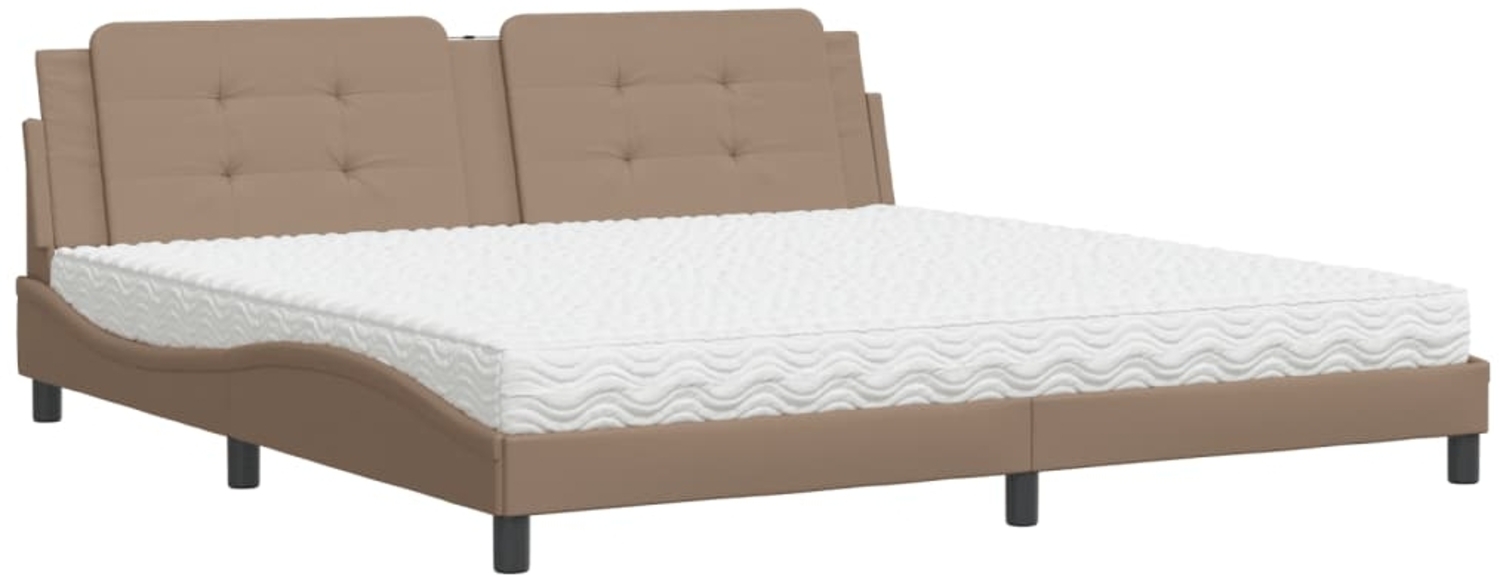 vidaXL Bett mit Matratze "Zadar" Cappuccino-Braun 200x200 cm Kunstleder 3208891 Bild 1