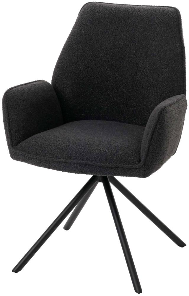 Mendler 'HWC-G67' Esszimmerstuhl mit Armlehne, drehbar mit Auto-Position, Anthrazit, Schwarz Bild 1