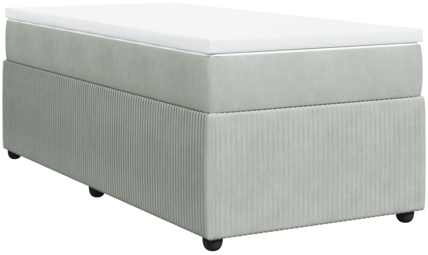 vidaXL Boxspringbett mit Matratze Hellgrau 90x200 cm Samt 3285614 Bild 1