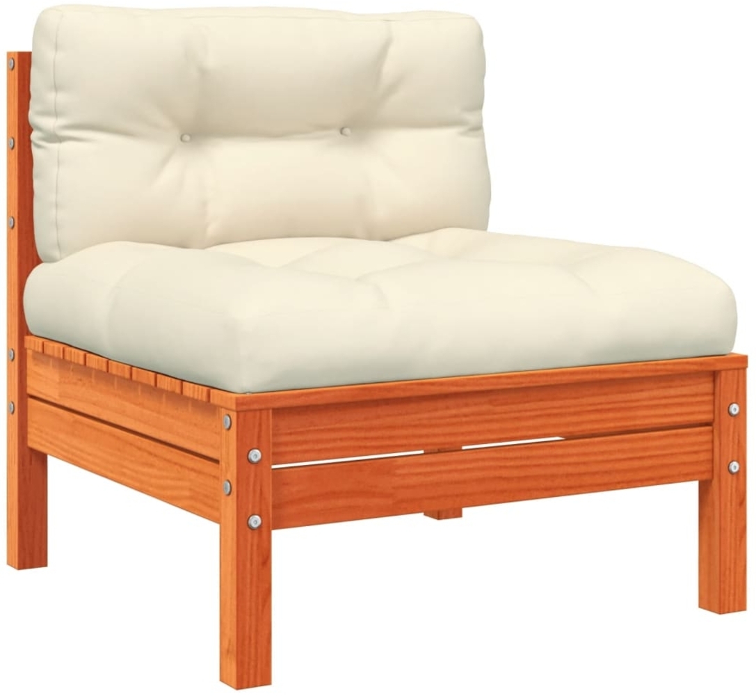 vidaXL Gartensofa ohne Armlehnen mit Kissen Wachsbraun Kiefernholz 838158 Bild 1