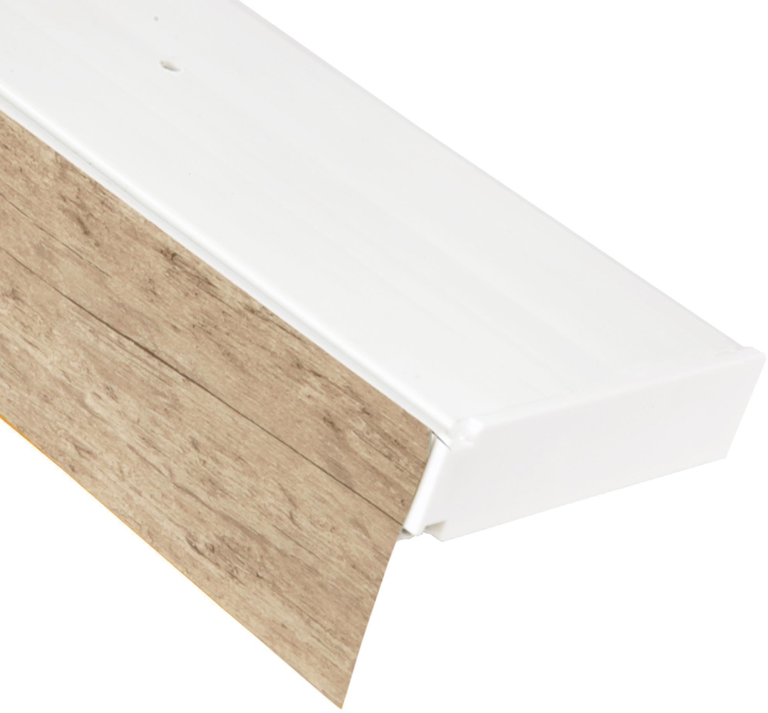 Bestlivings 2-Läufige Vorhangschiene mit Innenlauf aus Kunststoff in 180cm, Kunststoff Blende "SONOMA" Optik, Gardinenschiene Bild 1