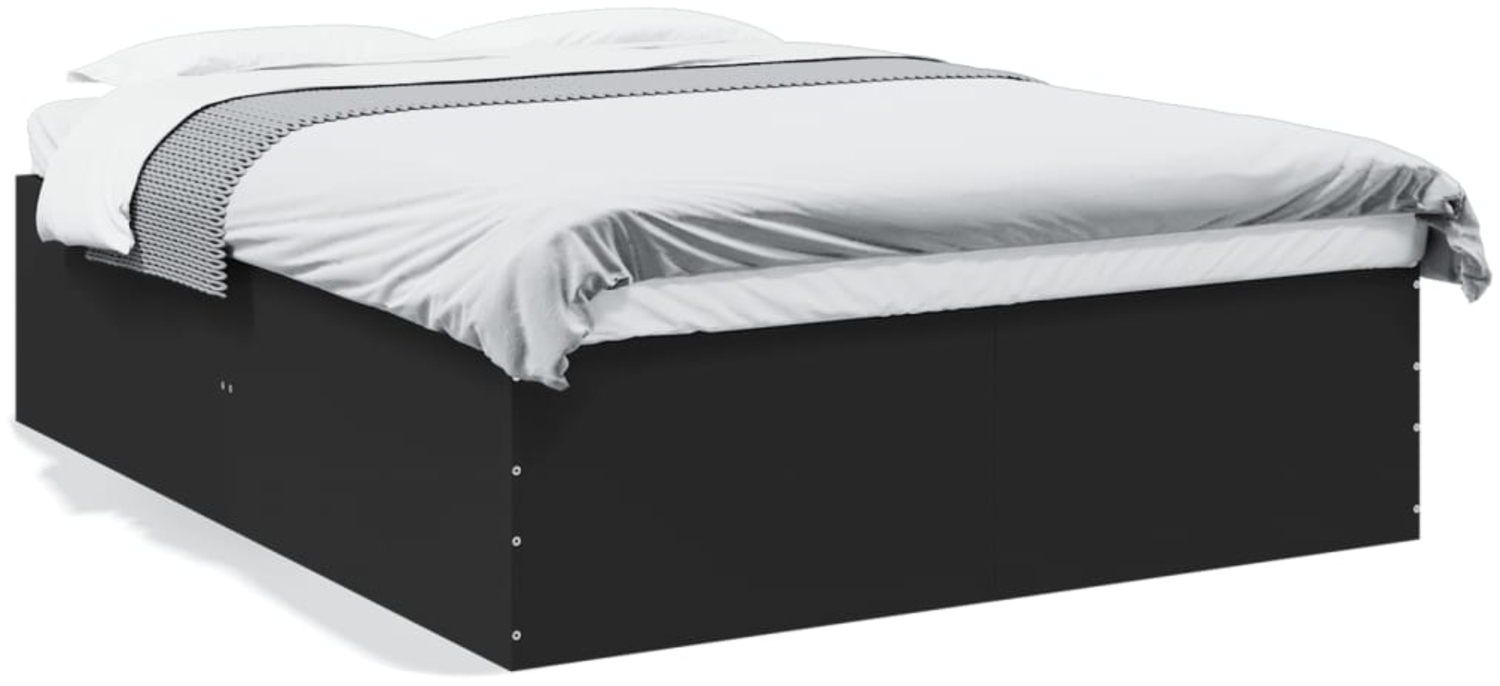 vidaXL Bettgestell Schwarz 160x200 cm Holzwerkstoff 3280910 Bild 1