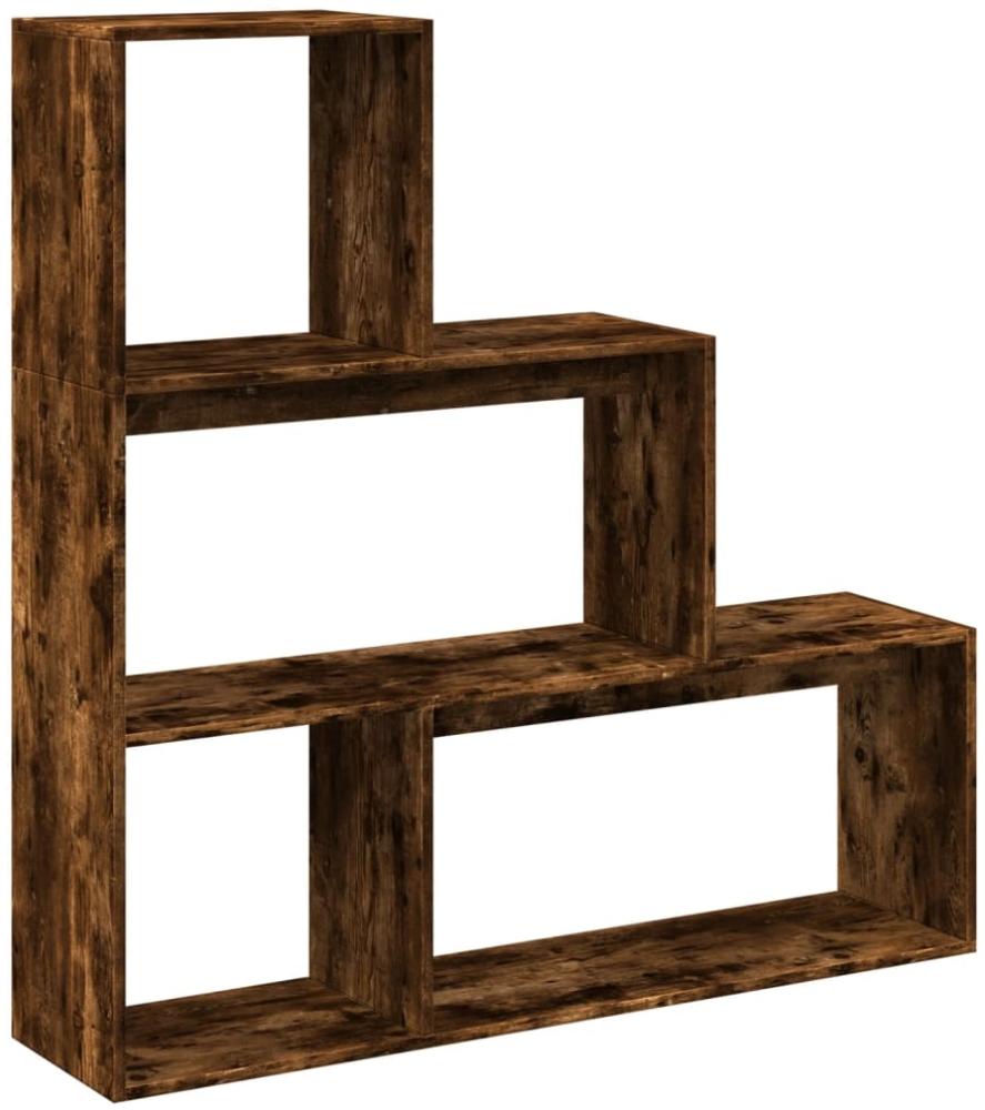 vidaXL Raumteiler-Bücherregal 3 Stufen Räuchereiche 123x29x123 cm 857989 Bild 1