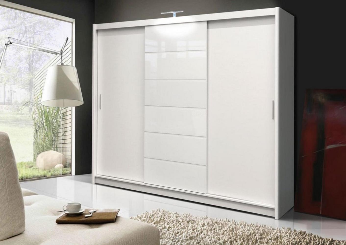 Beautysofa Kleiderschrank Modern Kleiderschrank mit Schubladen MALIBU Garderobenschrank mit LED Beleuchtung Bild 1